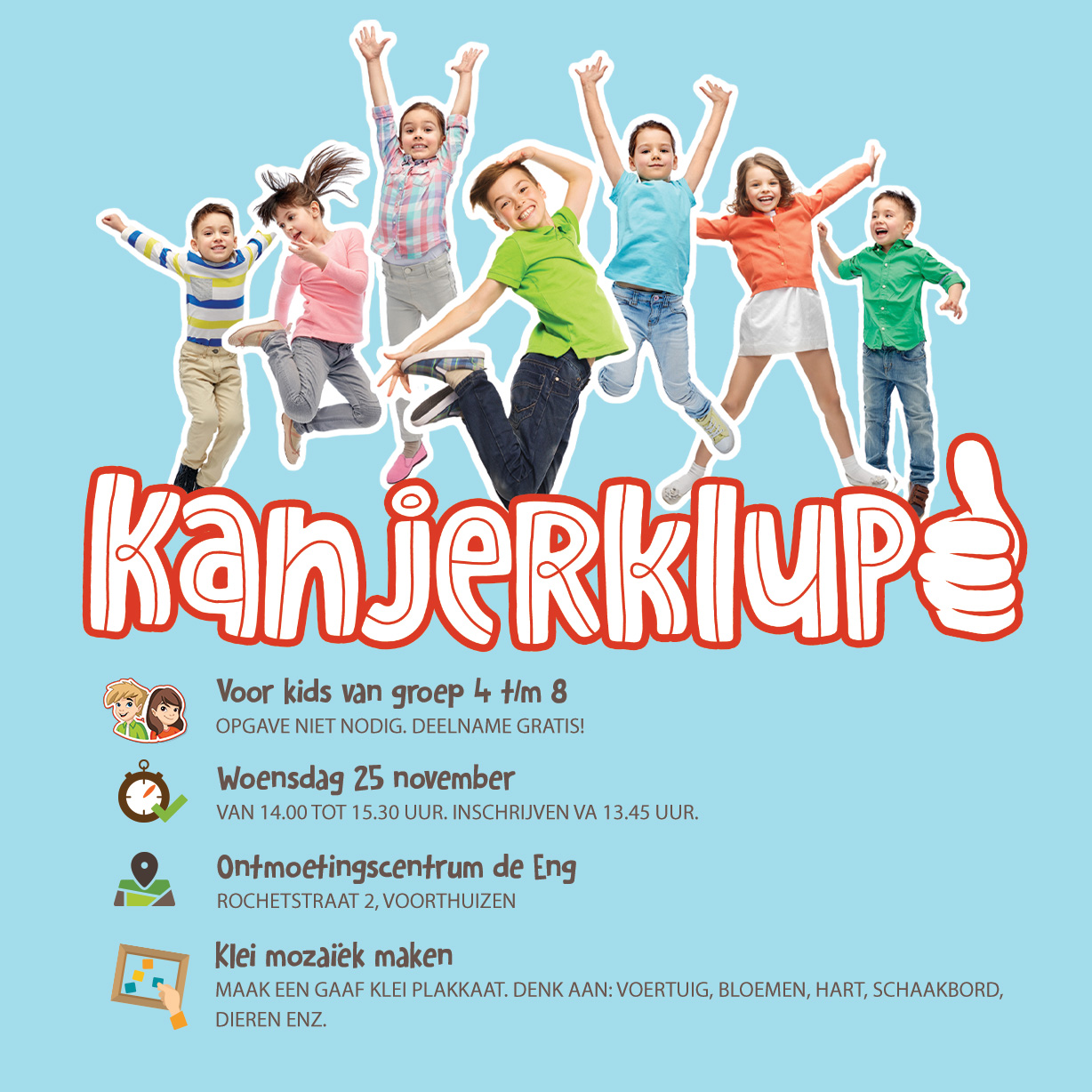 Foto van Kanjerklup en klei mozaieken